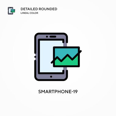 Akıllı telefon-19 vektör simgesi. Modern vektör illüstrasyon kavramları. Düzenlemesi ve kişiselleştirmesi kolay.