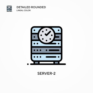 Sunucu-2 vektör simgesi. Modern vektör illüstrasyon kavramları. Düzenlemesi ve kişiselleştirmesi kolay.