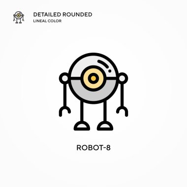 Robot-8 vektör simgesi. Modern vektör illüstrasyon kavramları. Düzenlemesi ve kişiselleştirmesi kolay.
