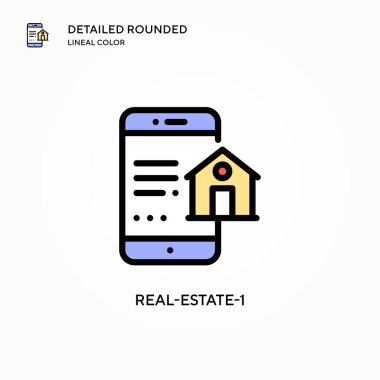 Emlak-1 vektör simgesi. Modern vektör illüstrasyon kavramları. Düzenlemesi ve kişiselleştirmesi kolay.