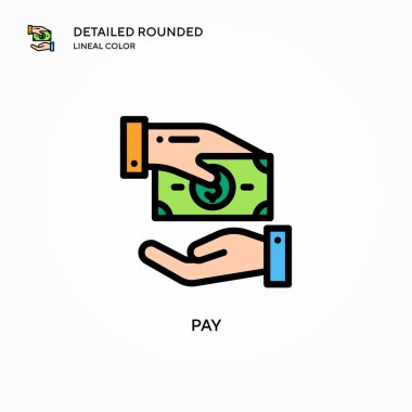 Vektör simgesini öde Modern vektör illüstrasyon kavramları. Düzenlemesi ve kişiselleştirmesi kolay.