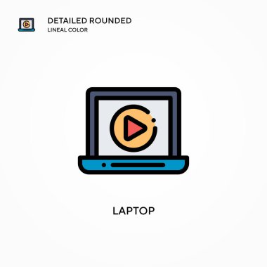 Laptop vektör simgesi. Modern vektör illüstrasyon kavramları. Düzenlemesi ve kişiselleştirmesi kolay.