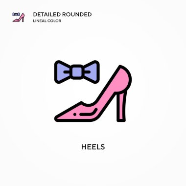 Topuk vektör simgesi. Modern vektör illüstrasyon kavramları. Düzenlemesi ve kişiselleştirmesi kolay.