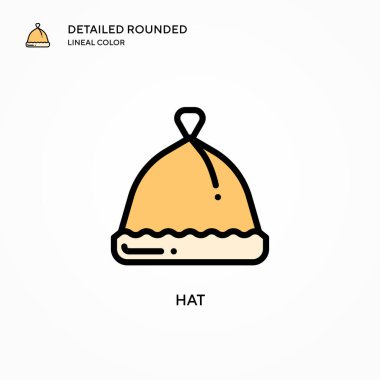 Şapka vektör simgesi. Modern vektör illüstrasyon kavramları. Düzenlemesi ve kişiselleştirmesi kolay.