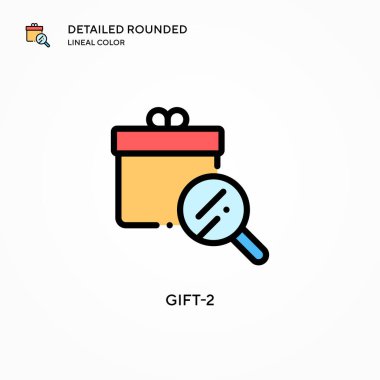 Hediye-2 vektör simgesi. Modern vektör illüstrasyon kavramları. Düzenlemesi ve kişiselleştirmesi kolay.