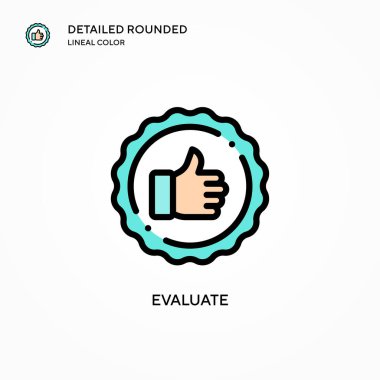 Vektör simgesini değerlendir. Modern vektör illüstrasyon kavramları. Düzenlemesi ve kişiselleştirmesi kolay.