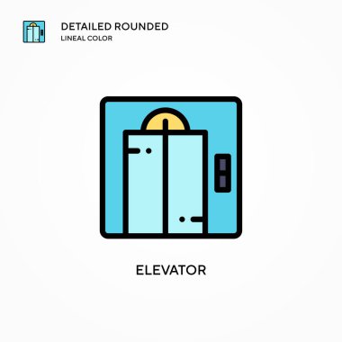 Asansör vektör simgesi. Modern vektör illüstrasyon kavramları. Düzenlemesi ve kişiselleştirmesi kolay.