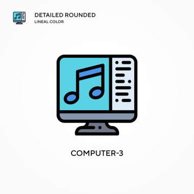 Bilgisayar-3 vektör simgesi. Modern vektör illüstrasyon kavramları. Düzenlemesi ve kişiselleştirmesi kolay.