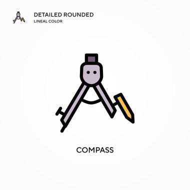 Pusula vektör simgesi. Modern vektör illüstrasyon kavramları. Düzenlemesi ve kişiselleştirmesi kolay.