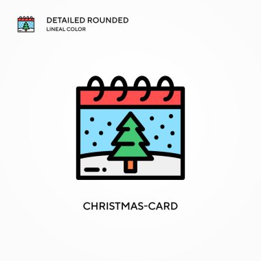 Noel kartı vektör simgesi. Modern vektör illüstrasyon kavramları. Düzenlemesi ve kişiselleştirmesi kolay.