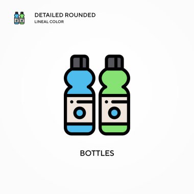 Şişe vektör simgesi. Modern vektör illüstrasyon kavramları. Düzenlemesi ve kişiselleştirmesi kolay.