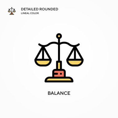 Denge vektör simgesi. Modern vektör illüstrasyon kavramları. Düzenlemesi ve kişiselleştirmesi kolay.