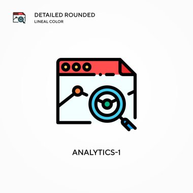 Analitik-1 vektör simgesi. Modern vektör illüstrasyon kavramları. Düzenlemesi ve kişiselleştirmesi kolay.
