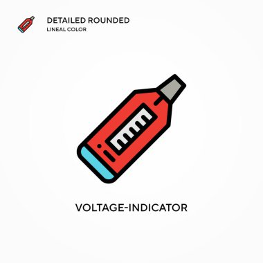 Voltaj göstergesi vektör simgesi. Modern vektör illüstrasyon kavramları. Düzenlemesi ve kişiselleştirmesi kolay.