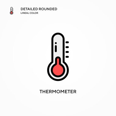 Termometre vektör simgesi. Modern vektör illüstrasyon kavramları. Düzenlemesi ve kişiselleştirmesi kolay.