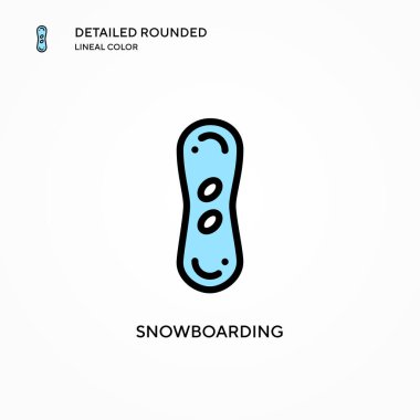 Snowboard vektör simgesi. Modern vektör illüstrasyon kavramları. Düzenlemesi ve kişiselleştirmesi kolay.
