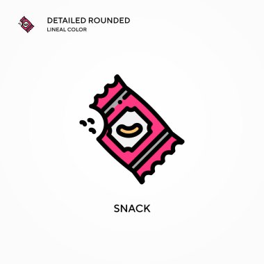 Atıştırmalık vektör simgesi. Modern vektör illüstrasyon kavramları. Düzenlemesi ve kişiselleştirmesi kolay.