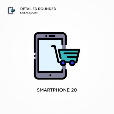 Akıllı Telefon-20 vektör simgesi. Modern vektör illüstrasyon kavramları. Düzenlemesi ve kişiselleştirmesi kolay.