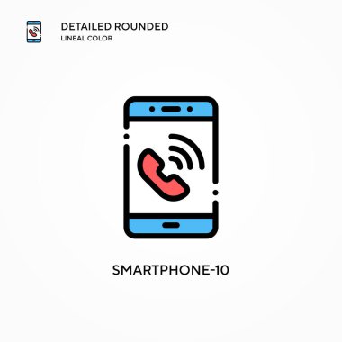 Akıllı Telefon-10 vektör simgesi. Modern vektör illüstrasyon kavramları. Düzenlemesi ve kişiselleştirmesi kolay.