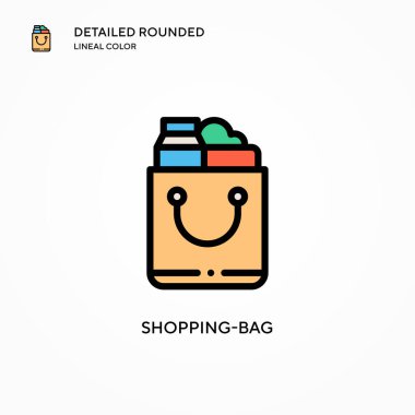 Alışveriş torbası vektör simgesi. Modern vektör illüstrasyon kavramları. Düzenlemesi ve kişiselleştirmesi kolay.