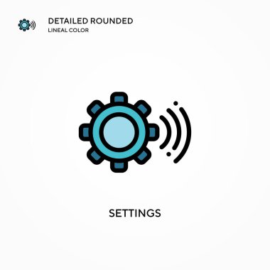Ayarlar vektör simgesi. Modern vektör illüstrasyon kavramları. Düzenlemesi ve kişiselleştirmesi kolay.