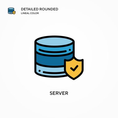 Sunucu vektör simgesi. Modern vektör illüstrasyon kavramları. Düzenlemesi ve kişiselleştirmesi kolay.