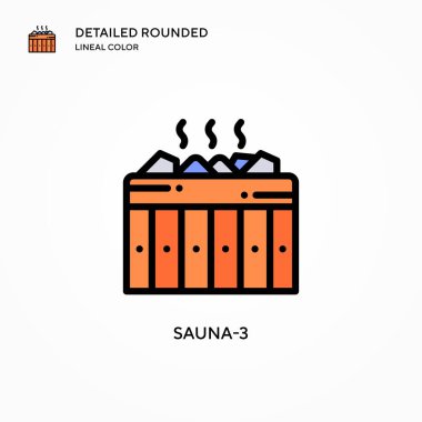Sauna-3 vektör simgesi. Modern vektör illüstrasyon kavramları. Düzenlemesi ve kişiselleştirmesi kolay.