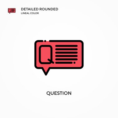 Soru vektör simgesi. Modern vektör illüstrasyon kavramları. Düzenlemesi ve kişiselleştirmesi kolay.
