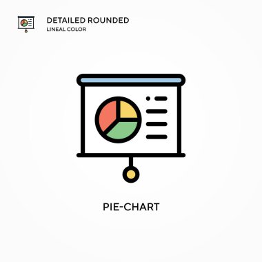 Pasta grafiği vektör simgesi. Modern vektör illüstrasyon kavramları. Düzenlemesi ve kişiselleştirmesi kolay.