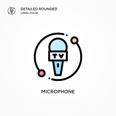Mikrofon vektör simgesi. Modern vektör illüstrasyon kavramları. Düzenlemesi ve kişiselleştirmesi kolay.