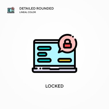 Kilitli vektör simgesi. Modern vektör illüstrasyon kavramları. Düzenlemesi ve kişiselleştirmesi kolay.
