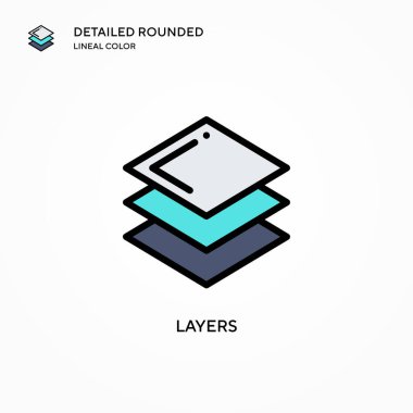 Katman vektör simgesi. Modern vektör illüstrasyon kavramları. Düzenlemesi ve kişiselleştirmesi kolay.