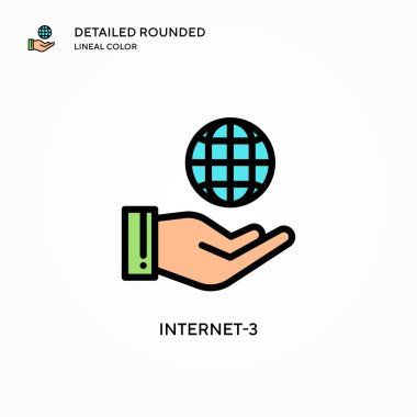 İnternet-3 vektör simgesi. Modern vektör illüstrasyon kavramları. Düzenlemesi ve kişiselleştirmesi kolay.