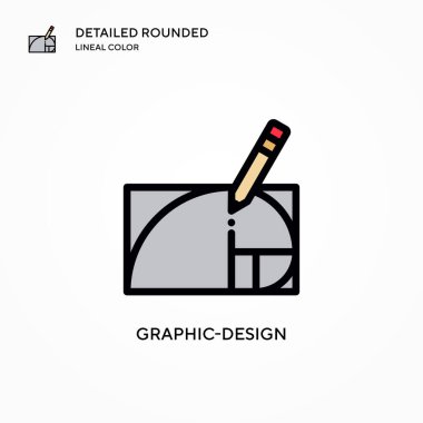 Grafik tasarım vektör simgesi. Modern vektör illüstrasyon kavramları. Düzenlemesi ve kişiselleştirmesi kolay.