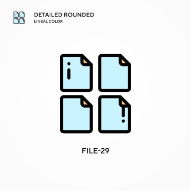 Dosya-29 vektör simgesi. Modern vektör illüstrasyon kavramları. Düzenlemesi ve kişiselleştirmesi kolay.