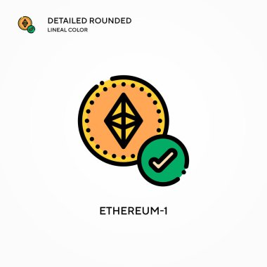 Ethereum-1 vektör simgesi. Modern vektör illüstrasyon kavramları. Düzenlemesi ve kişiselleştirmesi kolay.