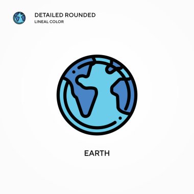 Dünya vektör simgesi. Modern vektör illüstrasyon kavramları. Düzenlemesi ve kişiselleştirmesi kolay.