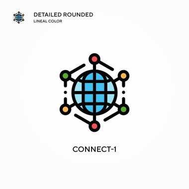 Bağlantı-1 vektör simgesi. Modern vektör illüstrasyon kavramları. Düzenlemesi ve kişiselleştirmesi kolay.