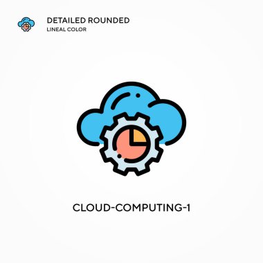 Bulut-hesaplama-1 vektör simgesi. Modern vektör illüstrasyon kavramları. Düzenlemesi ve kişiselleştirmesi kolay.