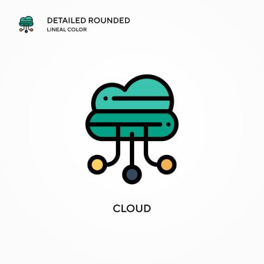 Bulut vektör simgesi. Modern vektör illüstrasyon kavramları. Düzenlemesi ve kişiselleştirmesi kolay.