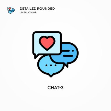 Sohbet-3 vektör simgesi. Modern vektör illüstrasyon kavramları. Düzenlemesi ve kişiselleştirmesi kolay.