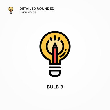 Ampul-3 vektör simgesi. Modern vektör illüstrasyon kavramları. Düzenlemesi ve kişiselleştirmesi kolay.