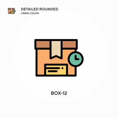 Kutu-12 vektör simgesi. Modern vektör illüstrasyon kavramları. Düzenlemesi ve kişiselleştirmesi kolay.