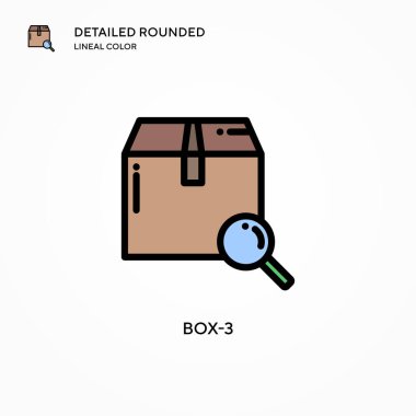 Kutu-3 vektör simgesi. Modern vektör illüstrasyon kavramları. Düzenlemesi ve kişiselleştirmesi kolay.