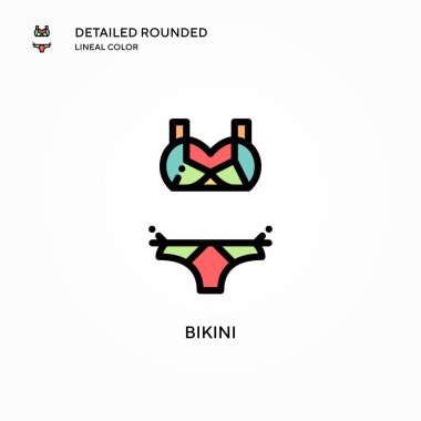 Bikini vektör simgesi. Modern vektör illüstrasyon kavramları. Düzenlemesi ve kişiselleştirmesi kolay.