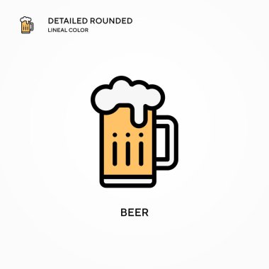Bira vektör simgesi. Modern vektör illüstrasyon kavramları. Düzenlemesi ve kişiselleştirmesi kolay.