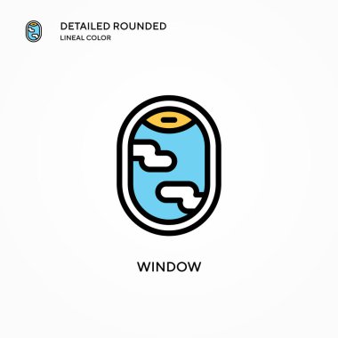 Pencere vektör simgesi. Modern vektör illüstrasyon kavramları. Düzenlemesi ve kişiselleştirmesi kolay.