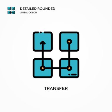 Vektör simgesini transfer et. Modern vektör illüstrasyon kavramları. Düzenlemesi ve kişiselleştirmesi kolay.