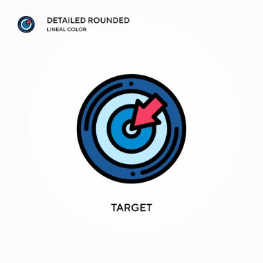 Hedef vektör simgesi. Modern vektör illüstrasyon kavramları. Düzenlemesi ve kişiselleştirmesi kolay.