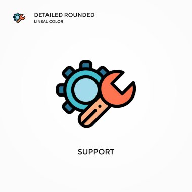 Vektör simgesini destekle. Modern vektör illüstrasyon kavramları. Düzenlemesi ve kişiselleştirmesi kolay.